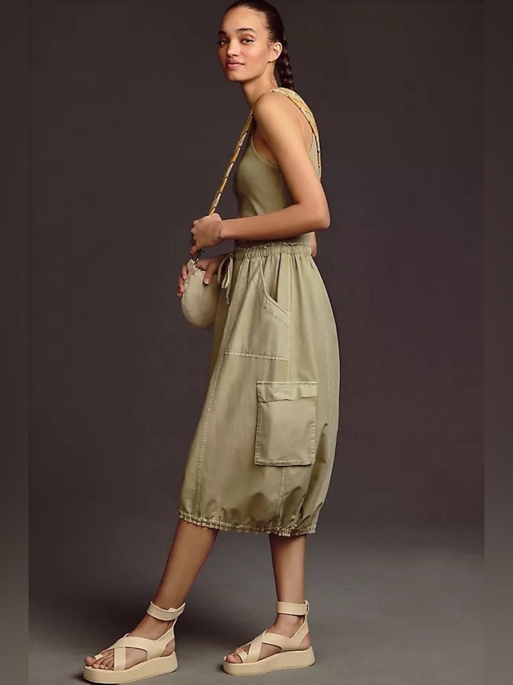 Daily Practice by Anthropologie High-Neck Tank Cargo Twofer Dress